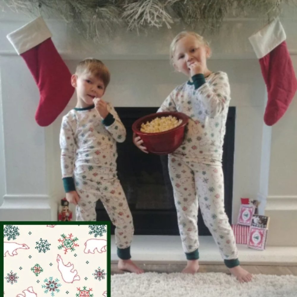 Christmas Pajamas for kids Polar Bear and Snowflake